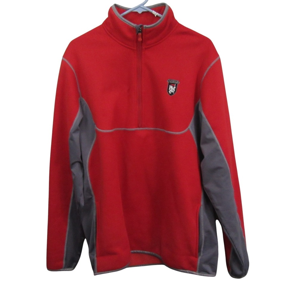 Under‎ Armour Mens Loose Jacket L Red Fleece Active Pocket 1/2 Zip